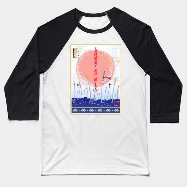 Katana Ukiyo-e Baseball T-Shirt by Wimido